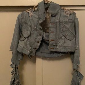 Ripped jacket.